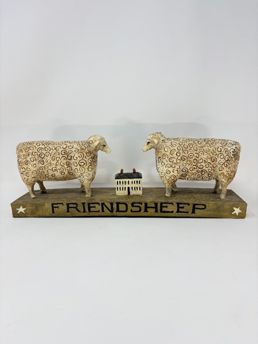 Vintage David Harden "Friendsheep" Folk Art Resin Sculpture Figurine Decor